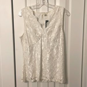 I STYLE Women’s lace sleeveless blouse NWT
